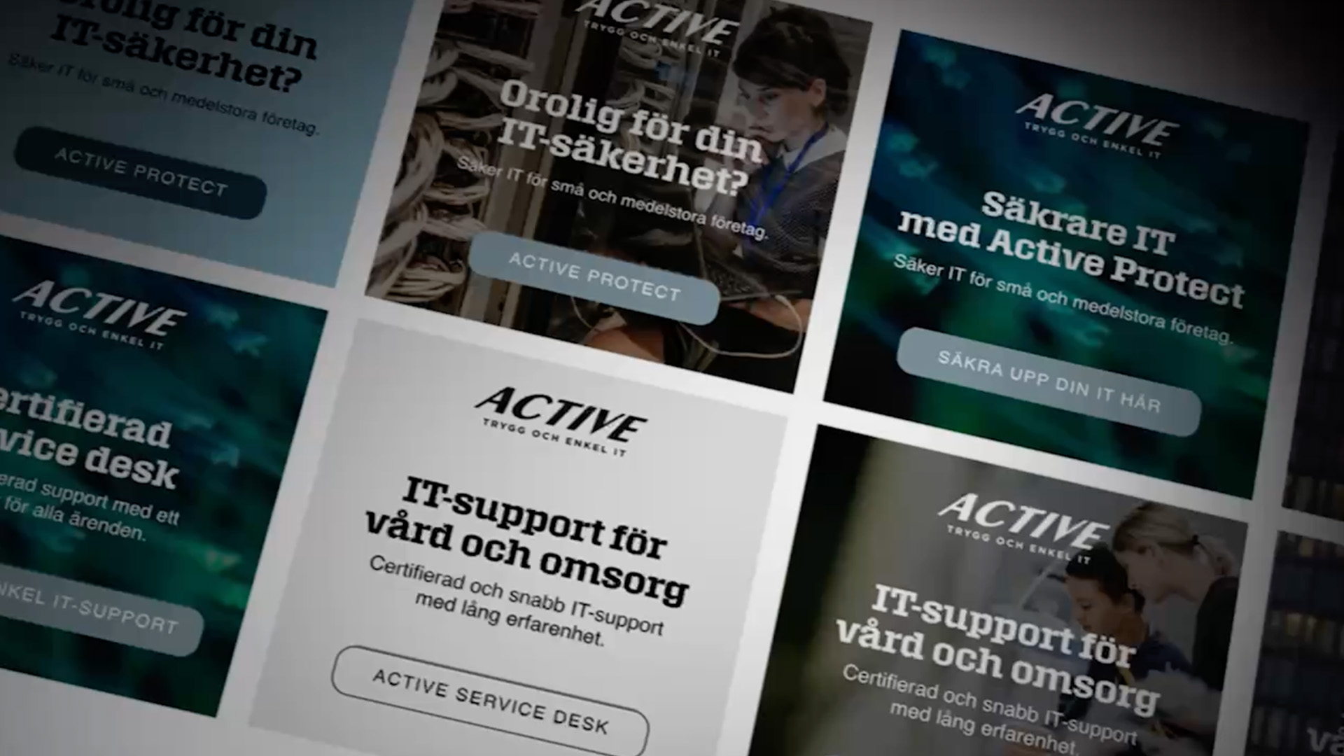 Kollage med annonser.