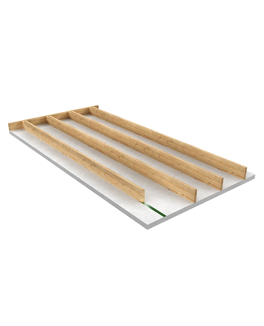 Hybridbjälklag med gjuten botten gjord i 3D